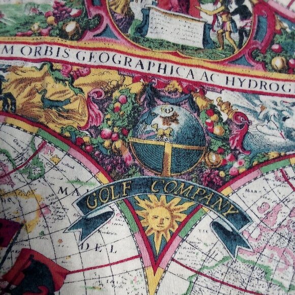 Vintage Natural Issue World Map Geography Golf Company Polo Shirt - Picture 4 of 6